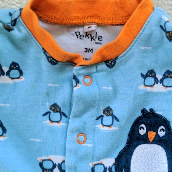 Pekkle plus four pack of baby footed onesie pajamas 0-3 month size - Picture 9 of 9